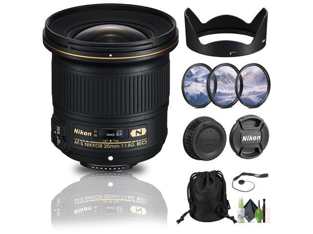Nikon AF-S NIKKOR 20mm f/1.8G ED Lens (20051) + Filter Kit + Cap Keeper - Bundle