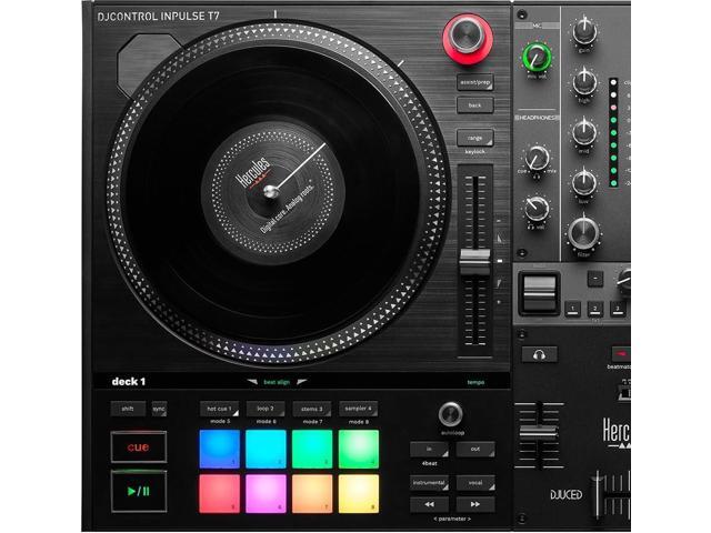 Hercules DJControl Inpulse T7, 2 Deck Motorized DJ Controller with built in STEMS Control, Serato DJ and DJUCED included