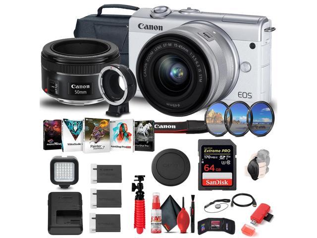 Canon EOS M200 Mirrorless Digital Camera with 15-45mm Lens (3700C009) Tripod Bundle