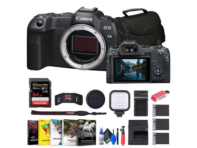 Canon EOS R8 Mirrorless Camera + 64GB Card + Bag + Charger + Battery + More