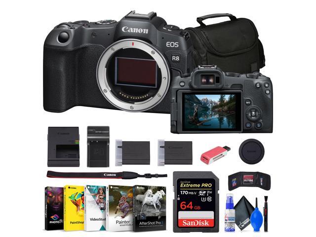 Canon EOS R8 Mirrorless Camera + 64GB Card + Bag + Charger + Battery + More