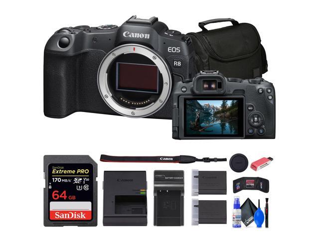 Canon EOS R8 Mirrorless Camera + 64GB Card + Bag + Charger + Battery + More