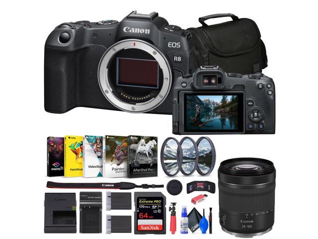 Canon EOS R8 Mirrorless Camera + 64GB Card + Bag + Charger + Battery + More