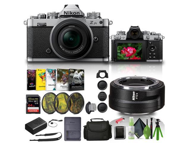 Nikon Zfc Mirrorless Camera with 16-50mm Lens Silver (1675) + FTZ II Adapter + More