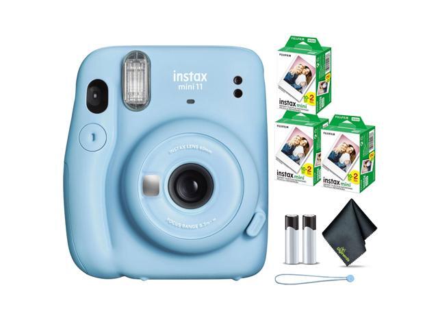 FUJIFILM INSTAX MINI 11 Instant Film Camera (Blue) Bundle with Fuji INSTAX MINI Instant Film- 60 Photo Sheets with Accessory Kit