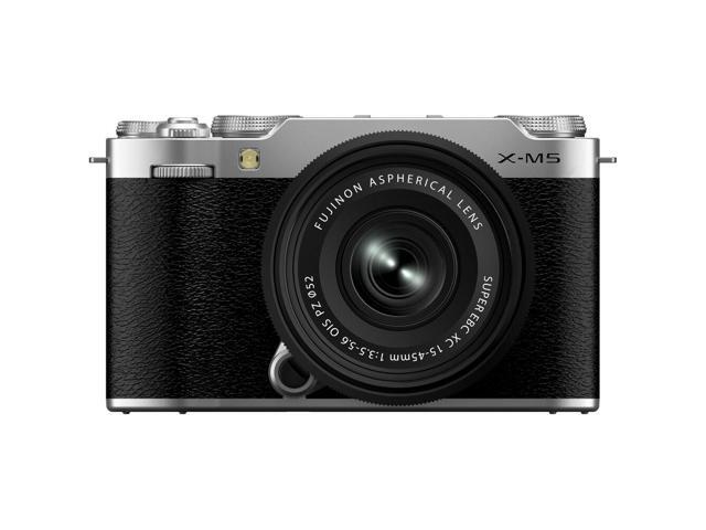 Fujifilm X-M5 Mirrorless Camera + XC 15-45mm f/3.5-5.6 OIS PZ Lens Bundle- Silver