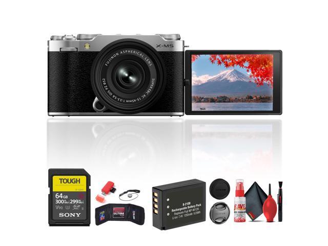 Fujifilm X-M5 Mirrorless Camera with XC 15-45mm f/3.5-5.6 Lens (Silver) Bundle
