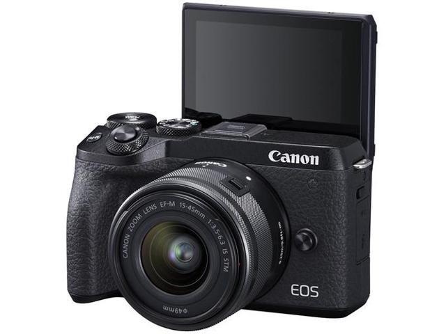 Canon EOS M6 Mark II Mirrorless Camera (Black) with 15-45mm Lens + More