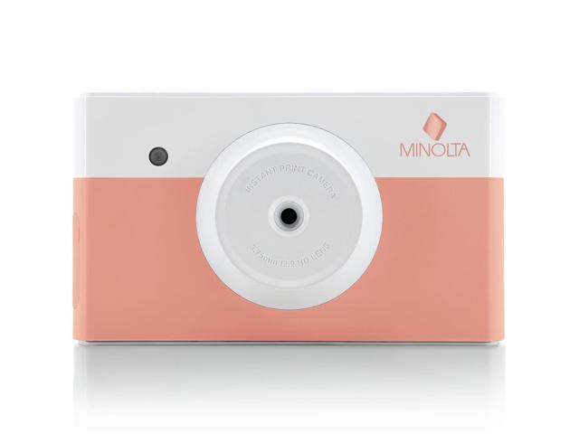 Minolta Instapix Print Camera with Printer (Coral Pink), Camera Bag, Diginerds Microfiber Cleaning Cloth, Bundle