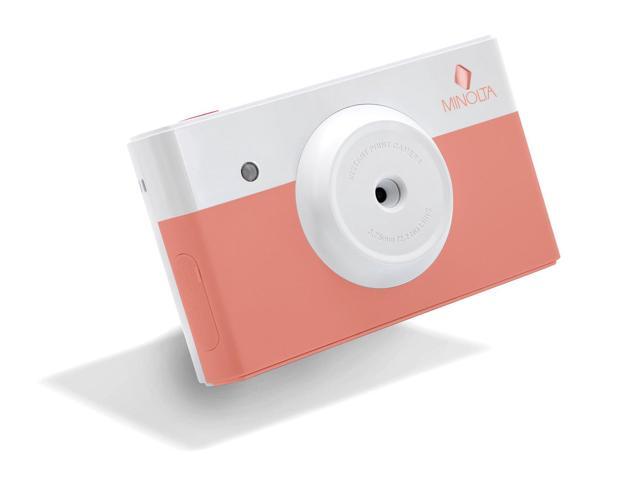 Minolta Instapix Print Camera with Printer (Coral Pink), Camera Bag, Diginerds Microfiber Cleaning Cloth, Bundle