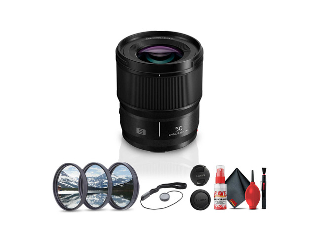 Panasonic Lumix S Series 50mm f/1.8 L Mount Lens For Full Frame Mirrorless Cameras + More (International Version)