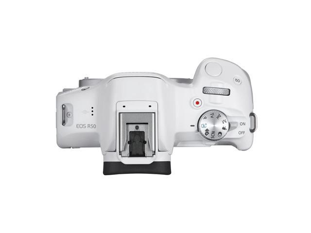 Canon EOS R50 Mirrorless Camera (White) + 64GB Card + Bag + Charger + Battery + More