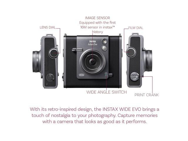 FUJIFILM INSTAX WIDE EVO Hybrid Instant Film Camera, 32GB Memory Card