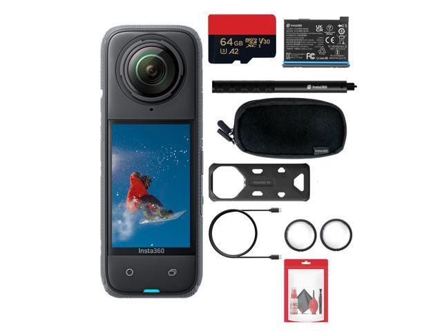 Insta360 X4 - Waterproof 360 Action Camera + Selfie Stick + Guards + 64GB Card + More