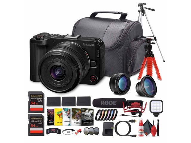 Canon EOS R50 V + 1430mm Lens Kit 4K60p Vlogging Camera, Power Zoom Lens - Bundle