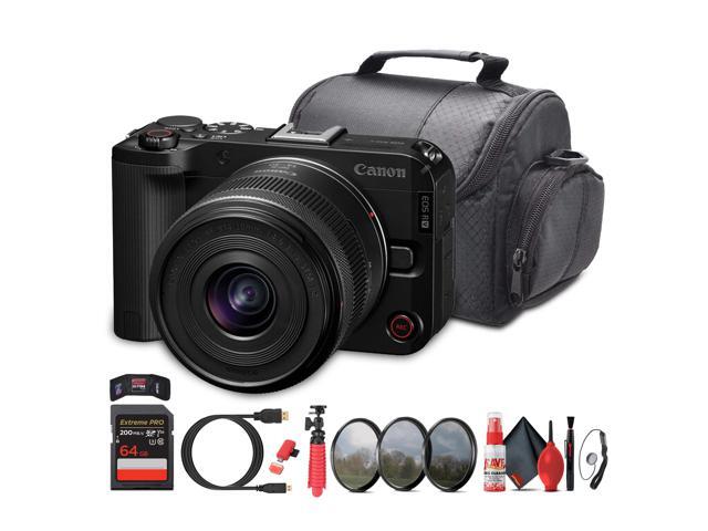 Canon EOS R50 V + 1430mm Lens Kit 4K60p Vlogging Camera, Power Zoom Lens - Bundle