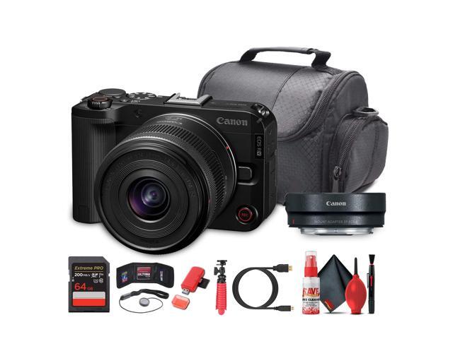 Canon EOS R50 V + 1430mm Lens Kit 4K60p Vlogging Camera, Power Zoom Lens - Bundle