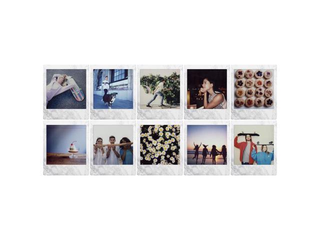 FUJIFILM INSTAX SQUARE White Marble Instant Film (10 Exposures), Microfiber Cleaning Cloth, Bundle