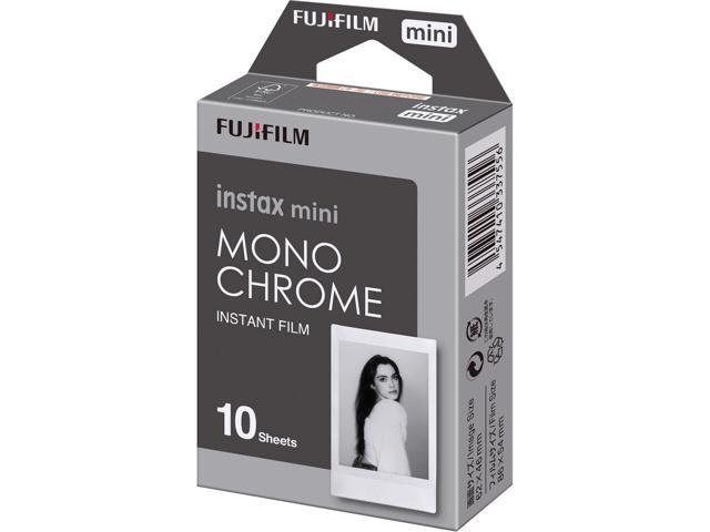4xFUJIFILM INSTAX MINI Monochrome Instant Film (10 Exposures), Microfiber Cleaning Cloth, Bundle
