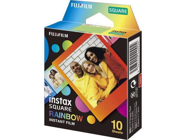2xFUJIFILM INSTAX SQUARE Rainbow Instant Film (10 Exposures), Microfiber Cleaning Cloth, Bundle
