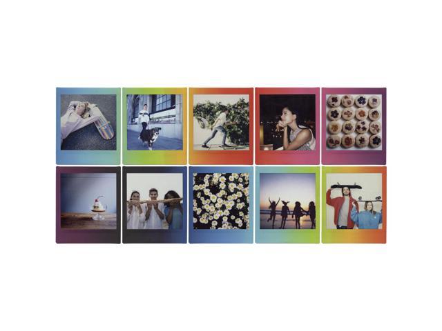 2xFUJIFILM INSTAX SQUARE Rainbow Instant Film (10 Exposures), Microfiber Cleaning Cloth, Bundle