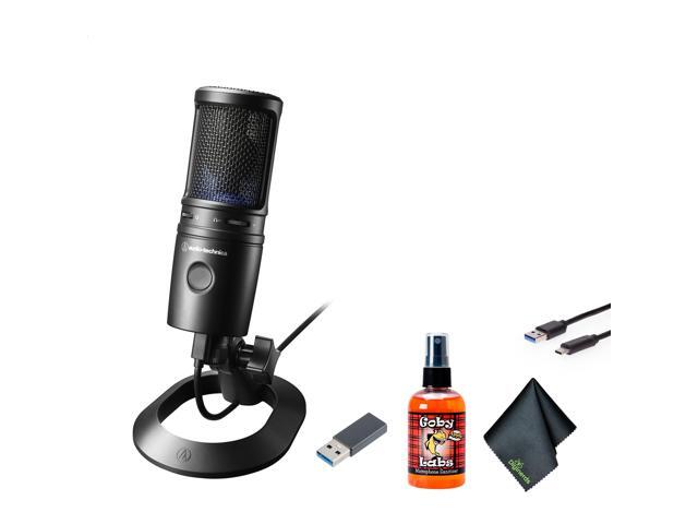 Audio-Technica AT2020USB-X Cardioid Condenser USB Microphone, Black, Bundle
