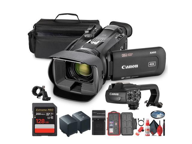 Canon XA60 PAL Professional UHD 4K Camcorder + 128GB SDXC Memory Card + More (Bundle)