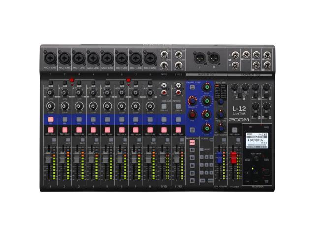 Zoom LiveTrak L-12-12-Channel Digital Mixer, Memory Card microSDXC 64GB, Bundle