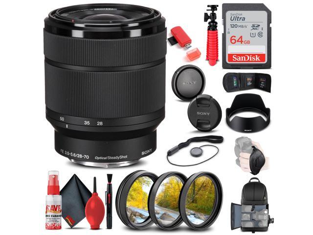 Sony FE 28-70mm f/3.5-5.6 OSS Lens + Filter Kit + BackPack + 64GB Card + More