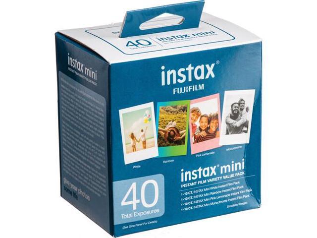 3xFUJIFILM INSTAX MINI Instant Film Variety Value Pack (40 Exposures), Microfiber Cleaning Cloth, Bundle