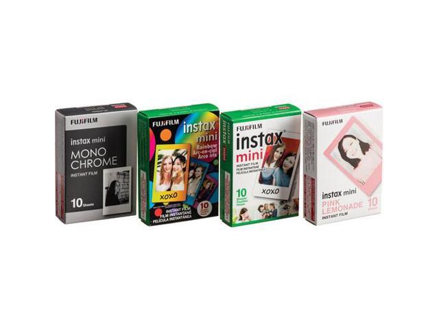 3xFUJIFILM INSTAX MINI Instant Film Variety Value Pack (40 Exposures), Microfiber Cleaning Cloth, Bundle