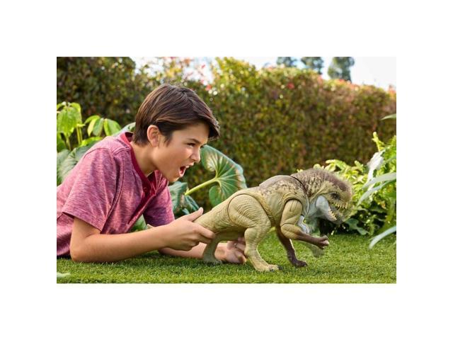 Mattel Jurassic World Rebirth Distortus Rex Rumble N Rampage Dinosaur Action Figure 22 Inch with 2 Attack Actions, Content-Accurate, Digital Play