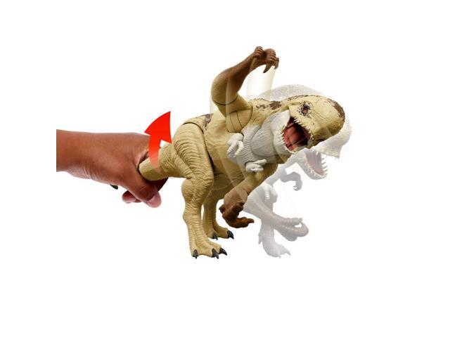 Mattel Jurassic World Rebirth Distortus Rex Rumble N Rampage Dinosaur Action Figure 22 Inch with 2 Attack Actions, Content-Accurate, Digital Play