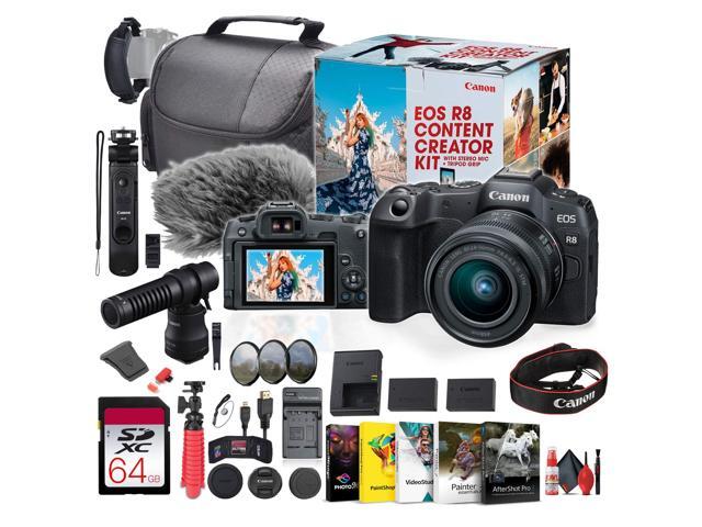 Canon EOS R8 Camera Content Creator Kit with RF 24-50mm f/4.5-6.3 IS STM Lens - Bundle
