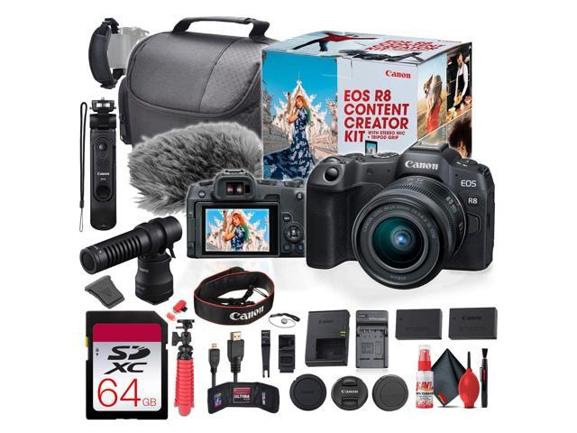 Canon EOS R8 Camera Content Creator Kit with RF 24-50mm f/4.5-6.3 IS STM Lens - Bundle
