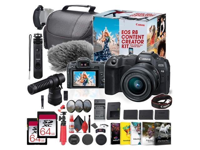 Canon EOS R8 Camera Content Creator Kit with RF 24-50mm f/4.5-6.3 IS STM Lens - Bundle