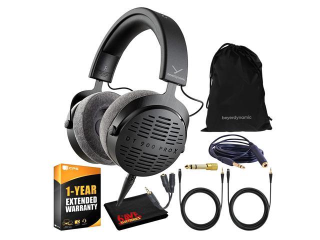 Beyerdynamic DT 900 Pro X Open-Back Studio Headphones Bundle with Detachable Cable, Headphone Splitter, Extension Cable, and Extended Protection Plan