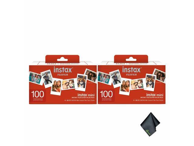 2xFujifilm Instax Mini Instant Film- Super Value Pack- 100 Exposures, Microfiber Cleaning Cloth, Bundle