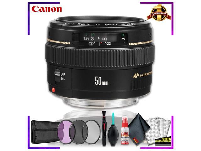 Canon EF 50 1.4 USM 58MM Lens (International Model) + 3pcs UV Lens Filter Kit + Cleaning Kit