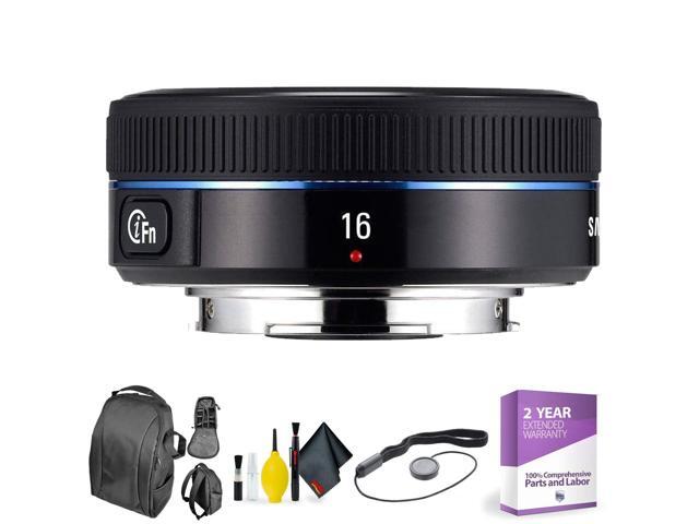 SAMSUNG 16mm f/2.4 Black + Deluxe Lens Cleaning Kit Bundle