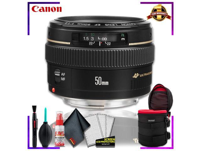 Canon EF 50 1.4 USM 58MM Lens + 4.5 inch Vivitar Premium Lens Case + Cleaning Kit