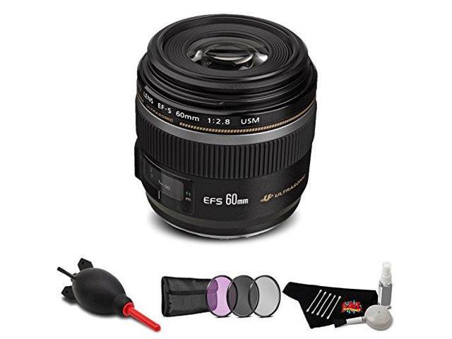 Canon EF-S 60mm f/2.8 Macro USM Lens Accessory Bundle International Model