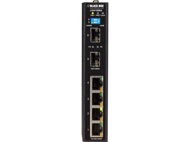 BLACK BOX LGH1006A GIGABIT ETHERNET (1000-MBPS) EXTREME TEMPERATURE SWITCH - (4) 10/100/1000-MBPS C