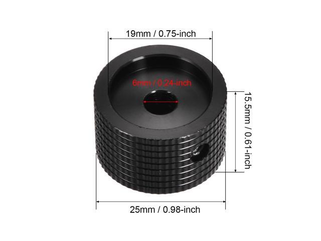 Stereo Knob, 25*6*15.5 mm Aluminium Alloy, Volume Control Knobs, Black 2pcs