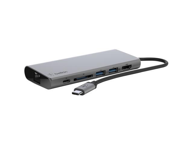 Belkin - 4-Port USB Type-C Hub with Gigabit Ethernet Adapter - Space Gray - image 11