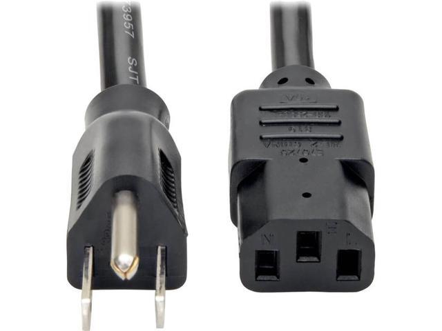 Tripp Lite Model P007-006-15D 6 ft. Desktop Computer Power Cord, Right-Angle 5-15P to C13 - Heavy Duty, 15A, 125V, 14 AWG, 6 ft. Black