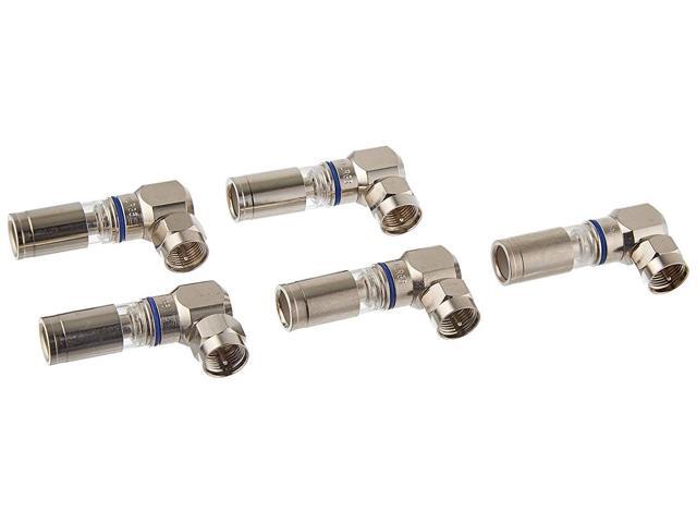 IDEAL 92-691 RG6 & RG6 InSITE RTQ Plenum Right-Angle F-Connector, 5 pk