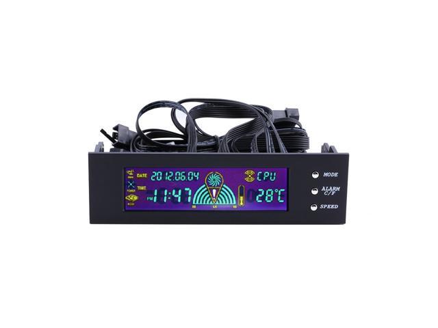 5.25inch Fan Speed Controller Bay Front LCD Panel 3 Fan Speed Controller CPU Temperature Sensor CPU / HD / SYS temperature probe