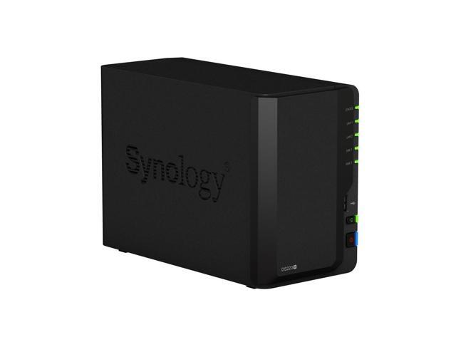 Synology DiskStation DS220+ NAS Server with Celeron 2.0GHz CPU, 6GB Memory, 4TB HDD Storage, 2 x 1GbE LAN Ports, DSM Operating System