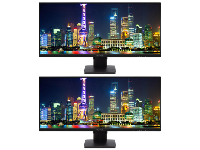 ViewSonic VA3456-MHDJ 34-inch 3440 x 1440 UWQHD LCD IPS Monitor, 2-Pack Bundle with 3-Side Borderless Bezel, Ergonomics Design, FreeSync, Eye Care,...